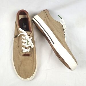 Polo Ralph Lauren Vito Tan Ripstop Canvas and Leather Sneaker